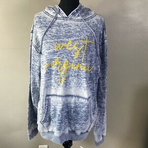 chicka-d West Virginia Lightweight Hoodie Acid Stone Wash Distressed Look Sz L